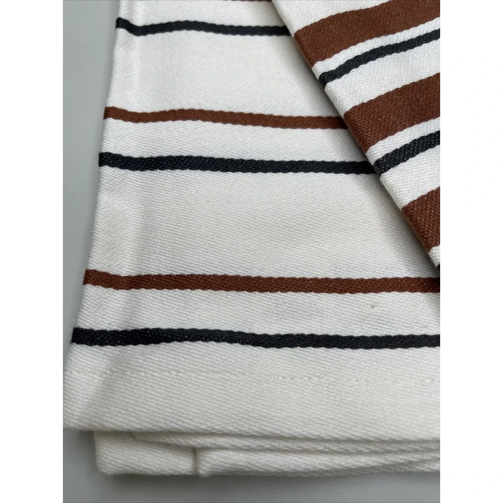 Magnolia Hearth Hand Dishtowel‎ Kitchen Towel Cream Bronze Stripe Set of 2